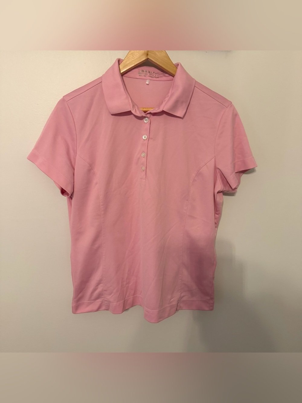 Nike Golf Women’s Large 12-14 Pink Dri-FIT Short Sleeve Performance Polo Shirt